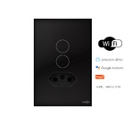 Interruptor De Luz Touch Wi-fi Tok Glass 2 Botões+tom Preto L
