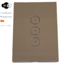 Interruptor De Luz Touch Wi-fi Tok Glass 3 Botões Bronze Lume