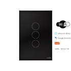 Interruptor De Luz Touch Wi-fi Tok Glass 3 Botões Preto Lumenx