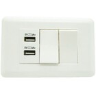 Interruptor Duplo 2 Portas Usb Celular Adaptador Parede