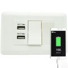 Interruptor Duplo 2 Portas Usb Celular Adaptador Parede