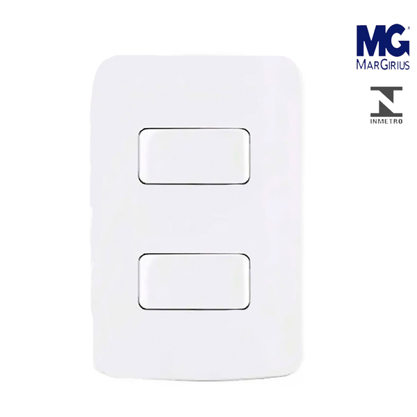 Interruptor Duplo Intermediário 10a Branco 4x2 Margirius B3