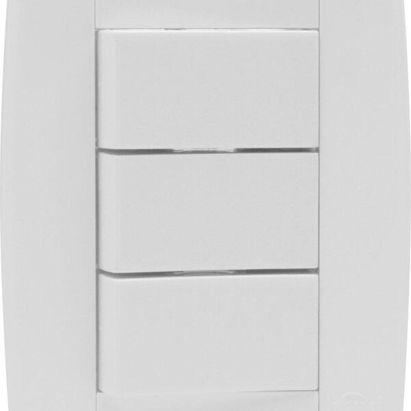 Interruptor Elétrico 3 Teclas Completo Branco 10a Linha Lev -