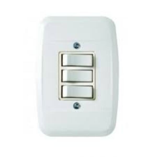 Interruptor Embutir 3 Teclas Simples Placa Branca Pezzi Linha