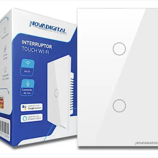 Interruptor Inteligente 2 Botões Touch Wi-fi Novadigital