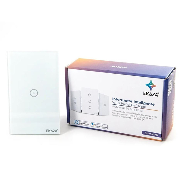 Interruptor Inteligente Ekaza Conexão Wifi C/ Painel De Toque