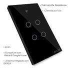 Interruptor Inteligente Ekaza Wi-fi 4 Botões Touch Automação
