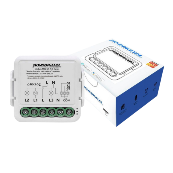 Interruptor Inteligente Mini 3 Canais Wi-fi