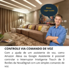 Interruptor Inteligente Novadigital Touch Wi-fi 4x2 3 Botões