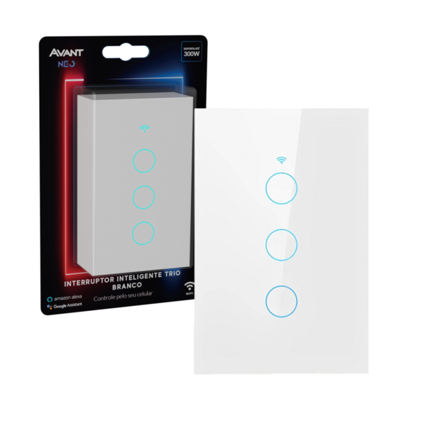 Interruptor Inteligente Smart Wifi 3 Botões Touch Avant Neo