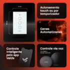 Interruptor Inteligente Wi-fi Velds 3 Botões Touch, Controle