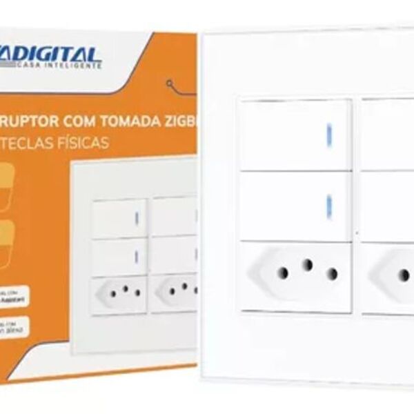 Interruptor Inteligente Zigbee 4 Fisica 2 Tomada Novadigital