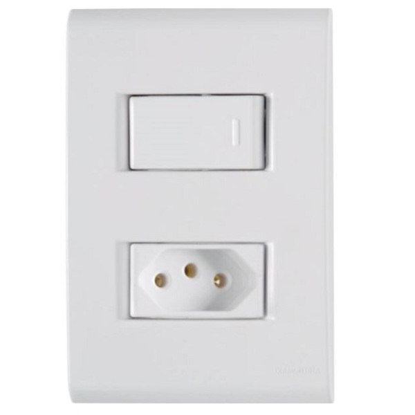 Interruptor Liz 1 Simples + Tomada 10a Tramontina - Unico