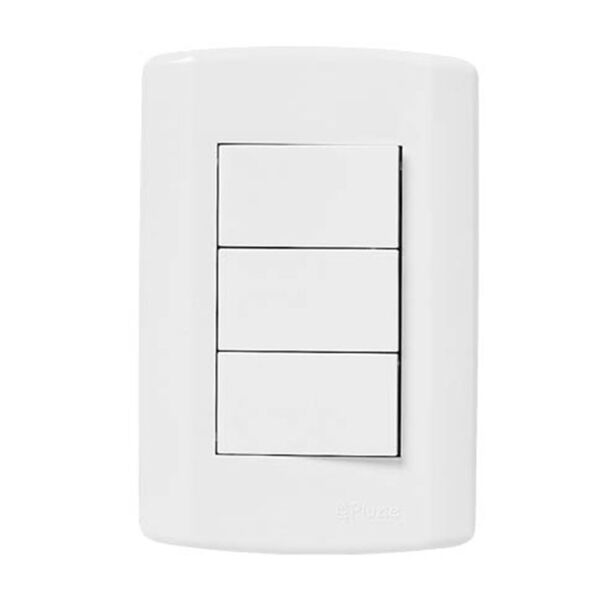 Interruptor Pluzi Modular 3 Teclas Simples C-placa