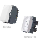 Interruptor Simples + 2 Tomada 10a Branco 4x2 Margirius B3