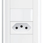 Interruptor Simples + Tomada 10a Com Placa 4x2 Fame Modulare