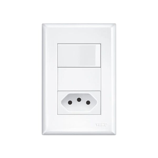 Interruptor Simples + Tomada 20a Com Placa 4x2 Fame Evidence