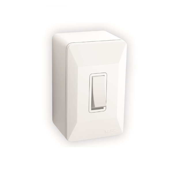 Interruptor Simples 10A de Sobrepor Branco Fame