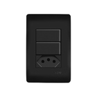Interruptor Simples Duplo E Tomada 2p+t 10a Fame Habitat Blac