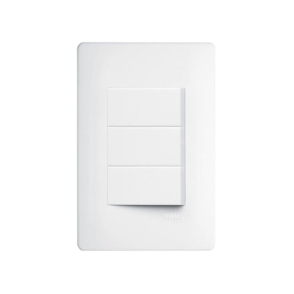 Interruptor Simples Triplo Fame Habitat Com Placa 4x2 Branco