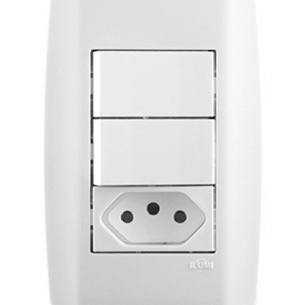 Interruptor Slim 2 Tecla Simples + Tom 10a 80210 Ilumi - Unico