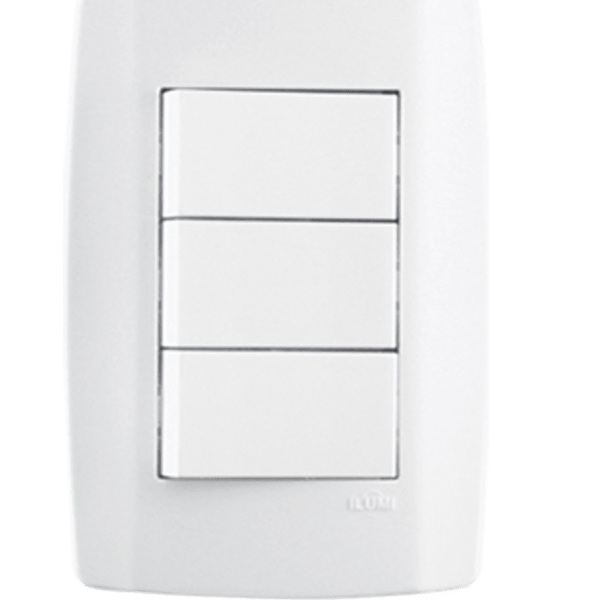 Interruptor Slim 3 Tecla Simples 8019 Ilumi - Unico