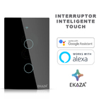 Interruptor Smart Touch Screen 2 Botões Google Alexa Preto