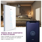 Interruptor Smart Touch Screen 3 Botões Google Alexa Branco