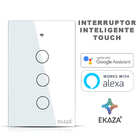 Interruptor Smart Touch Screen 3 Botões Google Alexa Branco