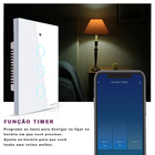 Interruptor Smart Touch Screen 3 Botões Google Alexa Branco