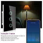 Interruptor Smart Touch Screen 3 Botões Google Alexa Preto