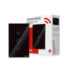 Interruptor Smarteck 4X2" Dimmer Touch Preto Wifi acabamento em vidro compativel com Alexa, Google e Siri