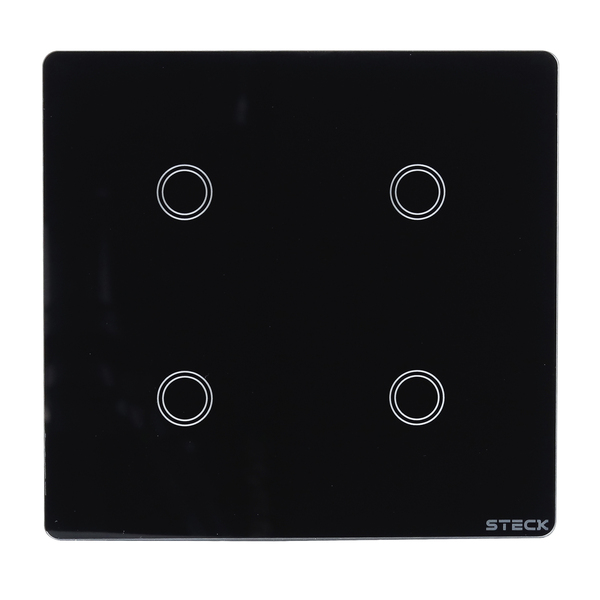 Interruptor Smarteck 4X4" 4 Módulos Touch Preto