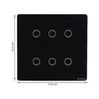 Interruptor Smarteck 4X4" 6 Módulos Touch Preto