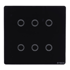 Interruptor Smarteck 4X4" 6 Módulos Touch Preto