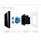 Interruptor Touch Screen Com 3 Botões - Preto - Livolo - Lms-