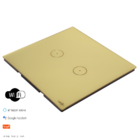 Interruptor Touch Wi-fi Tok Glass 2 Botões Dourado 4x4 Lumenx