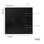 Interruptor Touch Wi-fi Tok Glass 2 Botões Preto 4x4 Lumenx