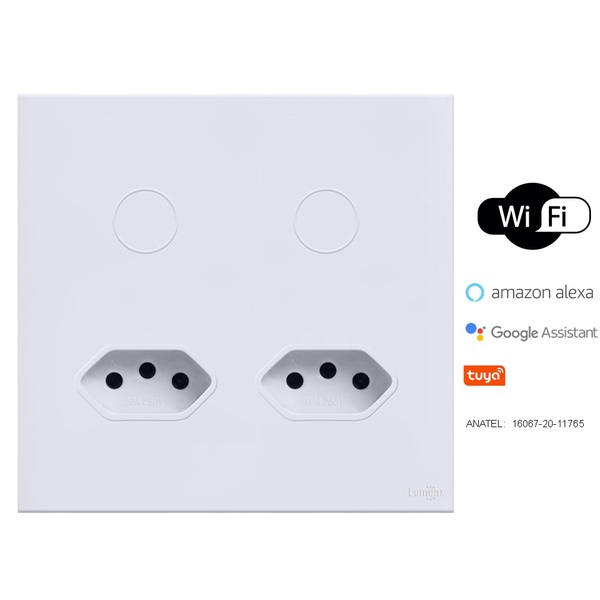 Interruptor Touch Wi-fi Tok Glass 2 Botões+tom Br 4x4 Lumenx