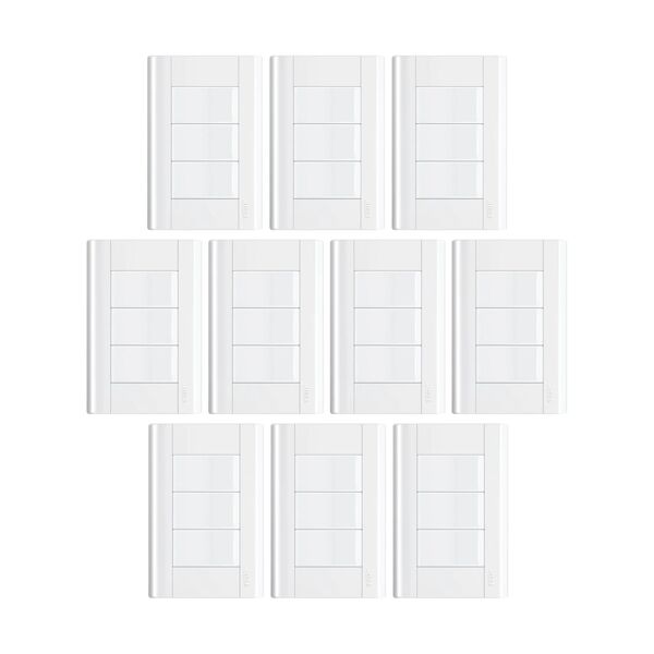 Interruptor Triplo C/ Placa 4x2 Fame Modulare - Kit 10 Un Bra