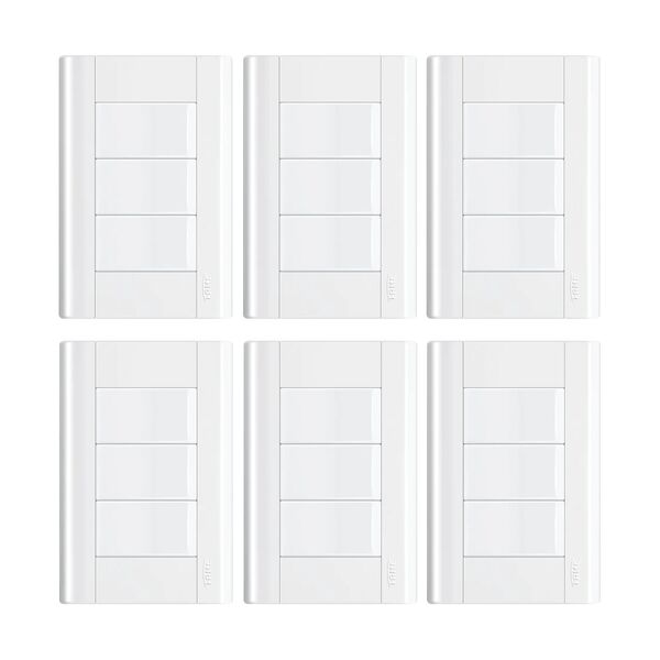 Interruptor Triplo C/ Placa 4x2 Fame Modulare - Kit 6 Un Bran