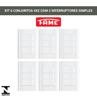 Interruptor Triplo C/ Placa 4x2 Fame Modulare - Kit 6 Un Bran