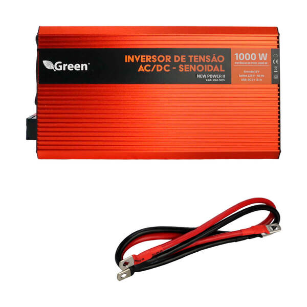 Inversor De Tensão Senoidal 1000w 12v P/ 220v Tomada C/ Usb