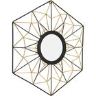 Ives Espelho 42x36x3cm Metal Dourado Hexagonal