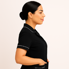 Jaleco Feminino Two Way Preto Manga Curta  Eg  Preto