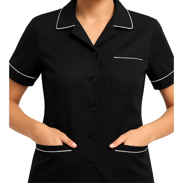 Jaleco Feminino Two Way Preto Manga Curta  Eg  Preto