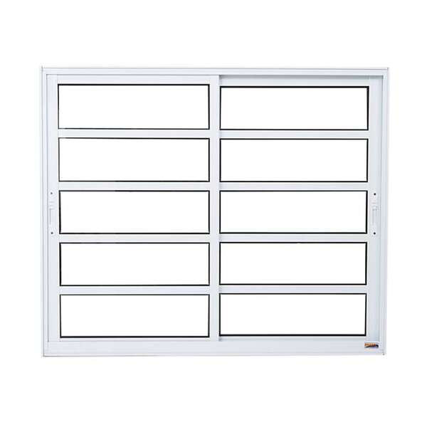 Janela 2 Folhas Móveis Em Alumínio 100 X 150 X 6,6 Cm Com Tra