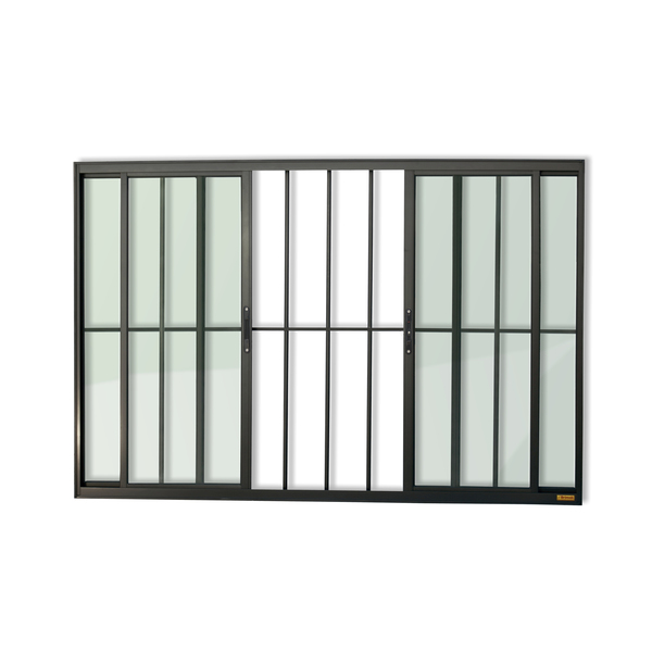 Janela 4 Folhas com Grade de Correr Alumínio 100x150cm Brimak