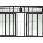 Janela Alumínio Classic 4 Folhas Com Bandeira E Grade Preto -