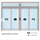 Janela Alumínio Classic 4 Folhas Com Bandeira E Grade Preto -